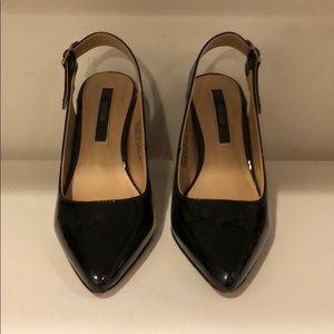 Kensie Black patent leather block pointy pump